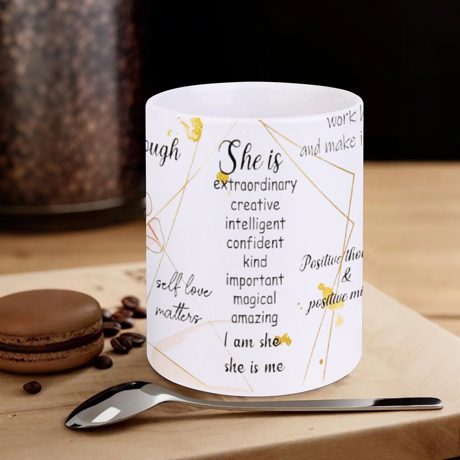 A Poster With A Quote About Sh - Sublimation Mug White reseña y precio
