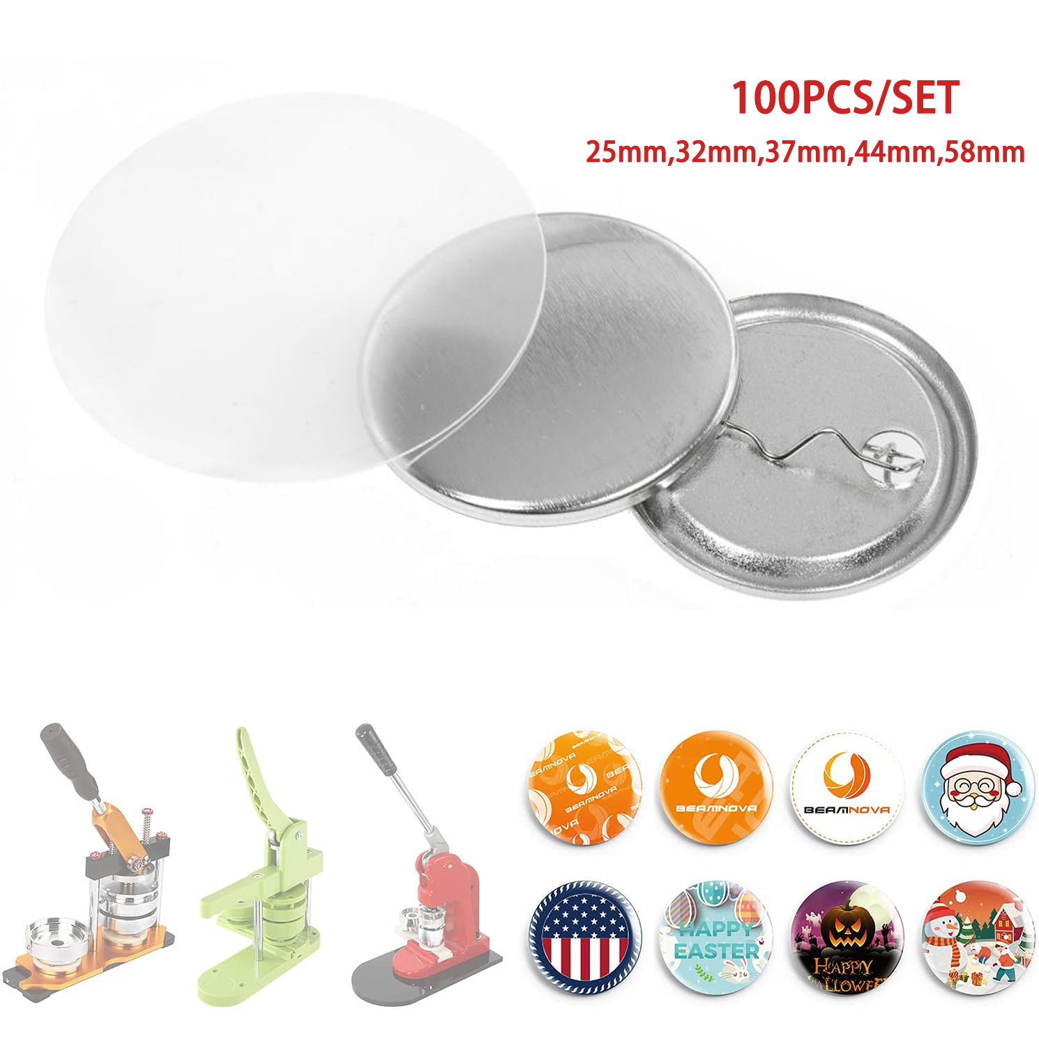 100PCS Metal Back Badge Button - Button Badge Blank reseña y precio