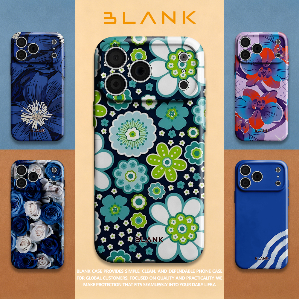 Blue and Green Floral Print Fo - Phone Case Blank Print reseña y precio