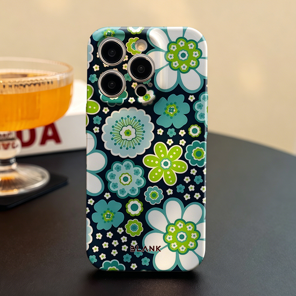 Blue and Green Floral Print Fo - Phone Case Blank Print reseña y precio