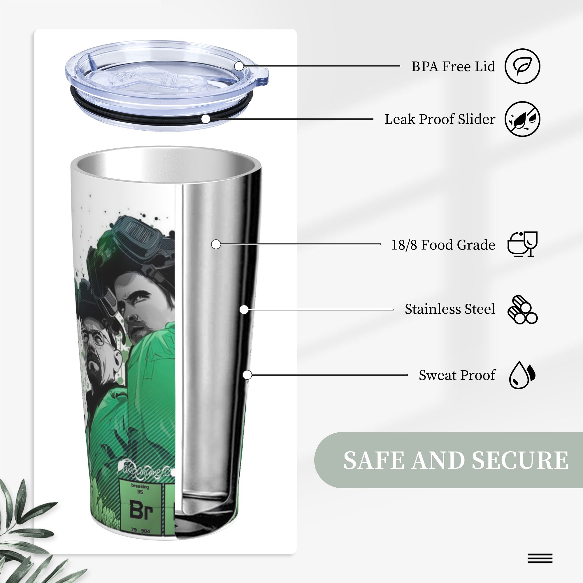 Breaking Bad Walter White Tumb - Tumbler 20Oz White reseña y precio