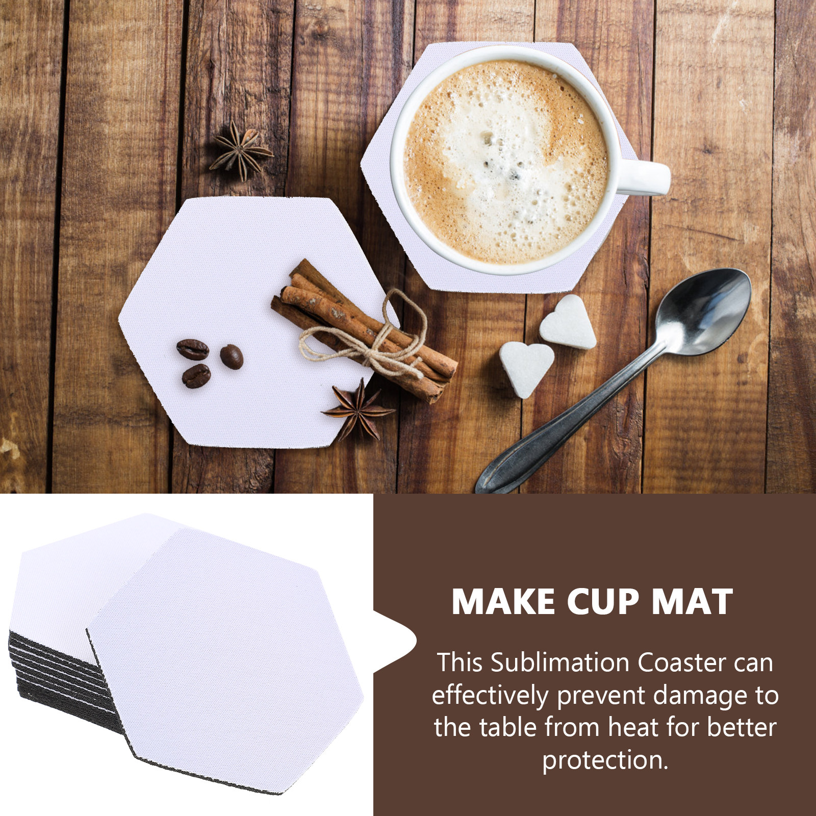 10Pcs Heat Transfer Coasters S - Coaster Sublimation Blank reseña y precio