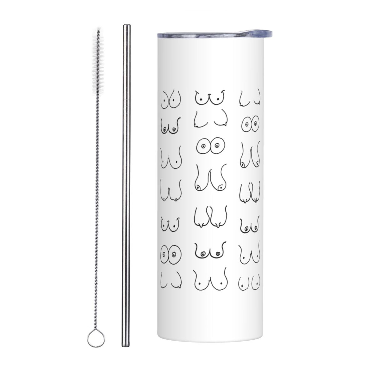 Black And White Tits Drawing S - Tumbler 20Oz White reseña y precio