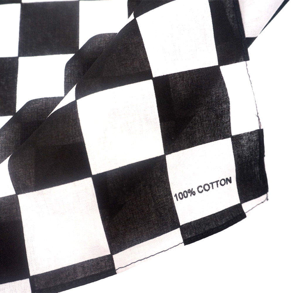 Bandana Checkered Flag Auto Ra - Bandana Blank White reseña y precio