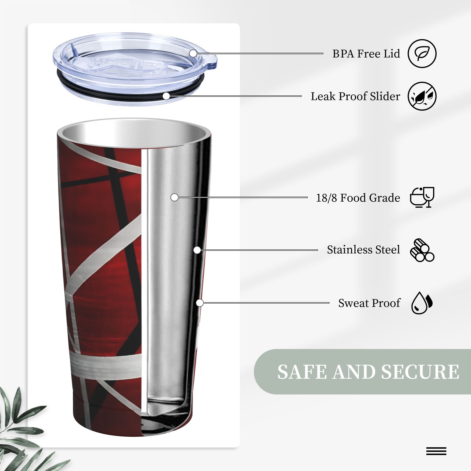 V-Van Halens Red Black White T - Tumbler 20Oz White reseña y precio
