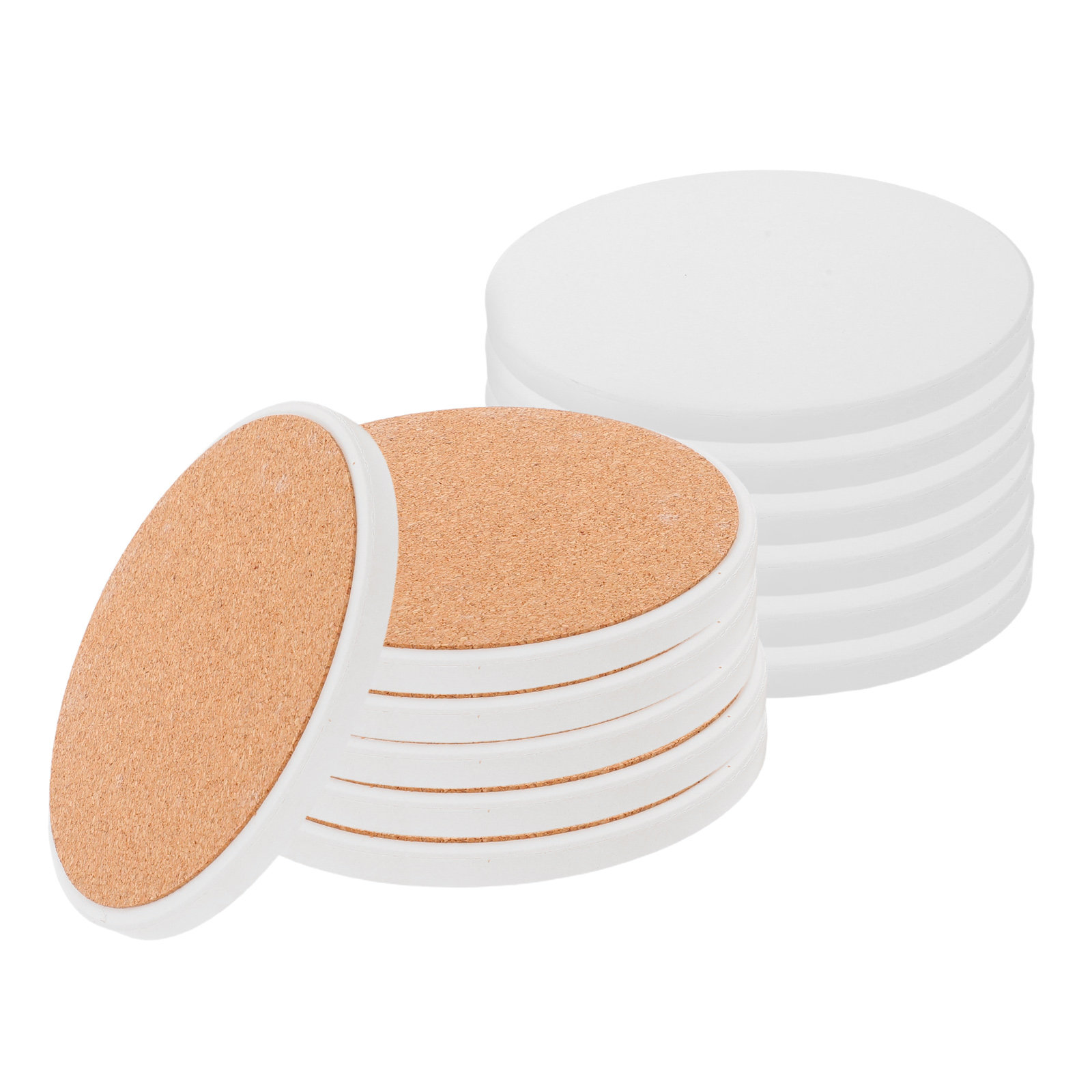 12Pcs White Round Ceramic Coas - Coaster Sublimation Blank reseña y precio