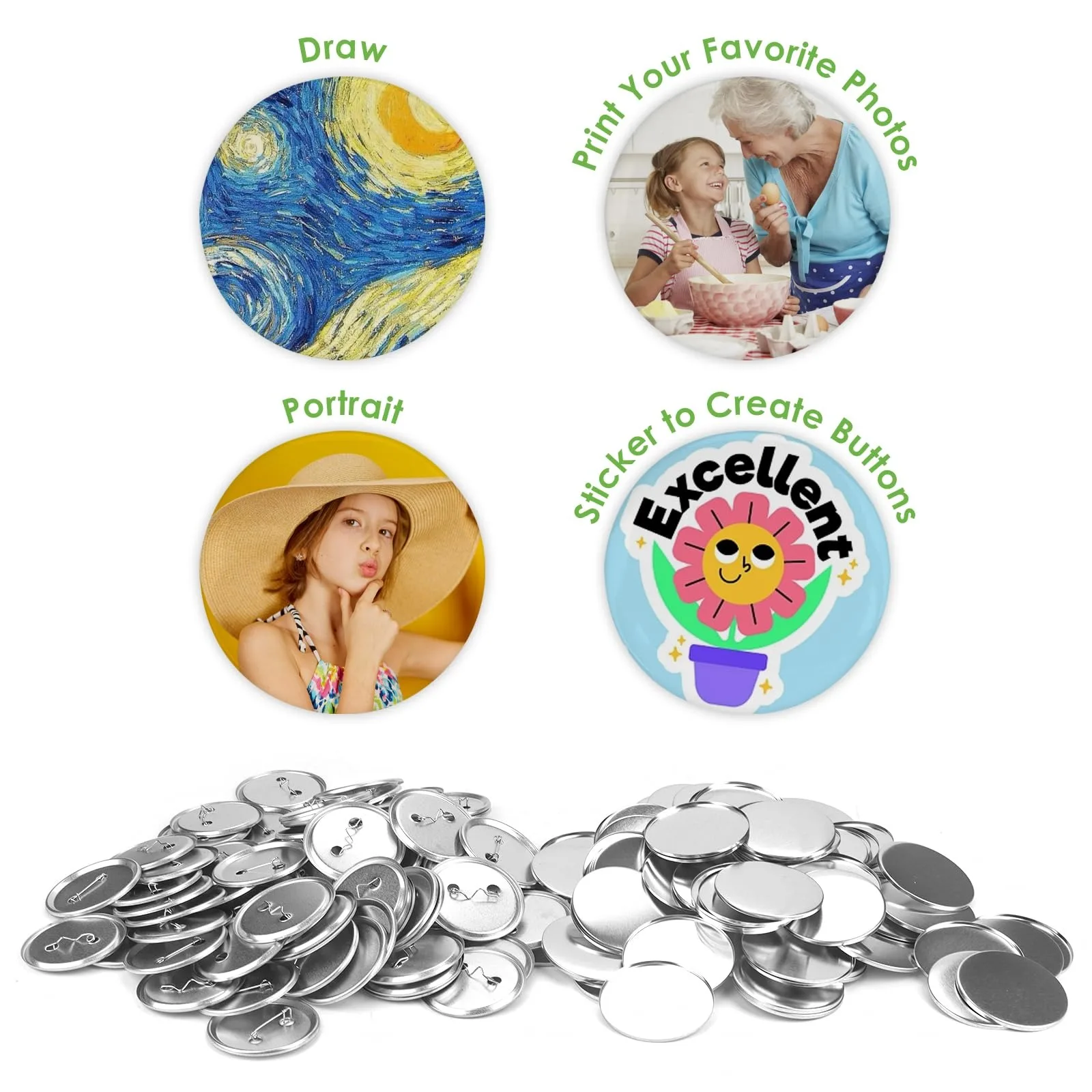 100PCS Blank Button Making Sup - Button Badge Blank reseña y precio