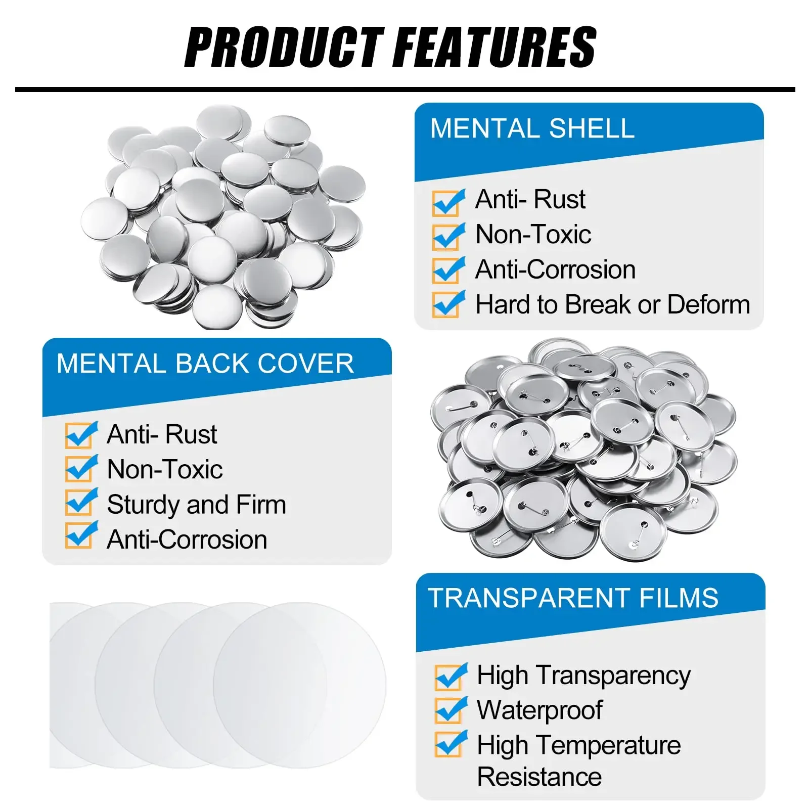100PCS Blank Button Making Sup - Button Badge Blank reseña y precio