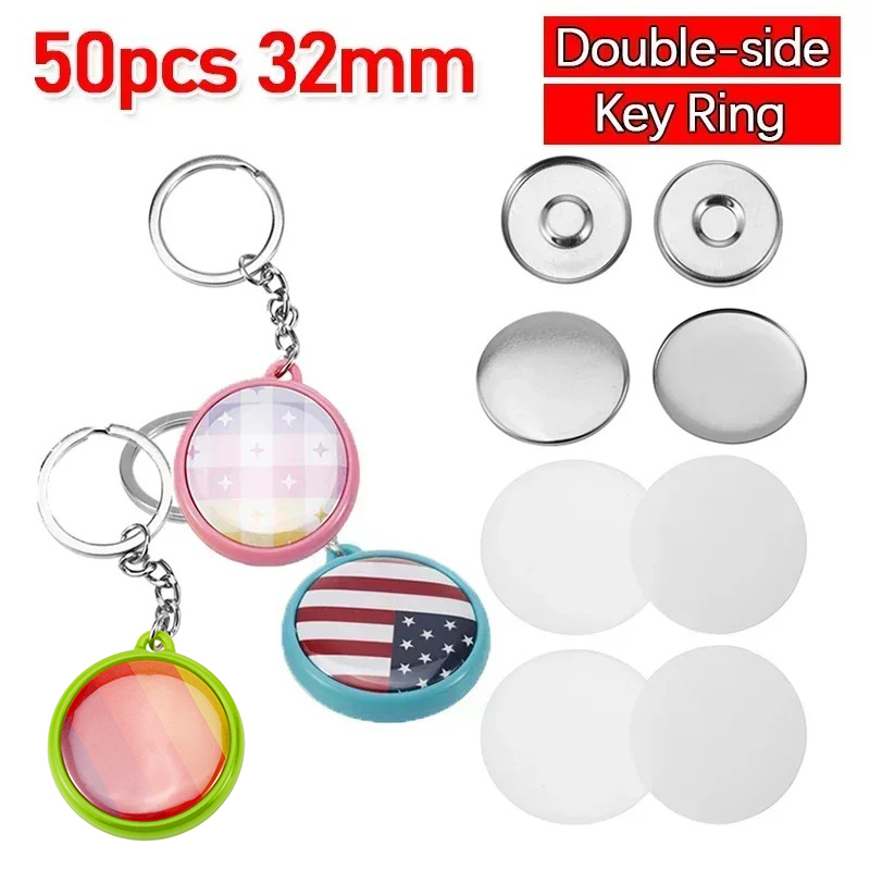 50pcs/Set 25mm 32mm 37mm Doubl - Button Badge Blank reseña y precio