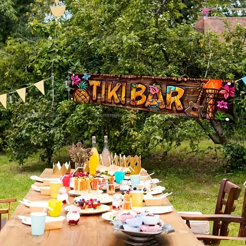 Tiki Bar Banner Tropical Hawai - Yard Sign Blank reseña y precio