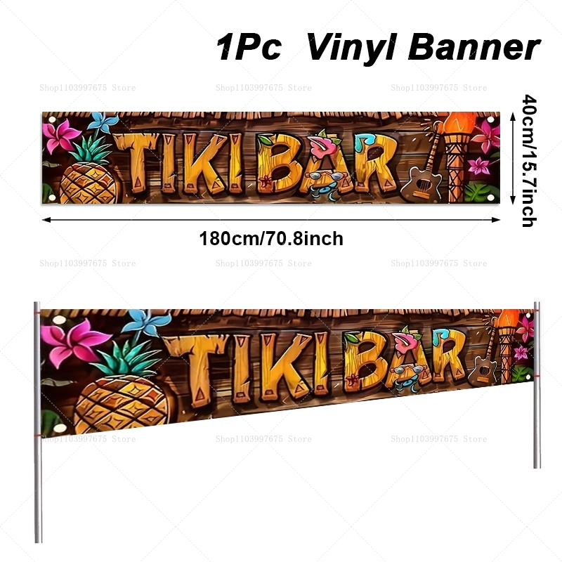 Tiki Bar Banner Tropical Hawai - Yard Sign Blank reseña y precio