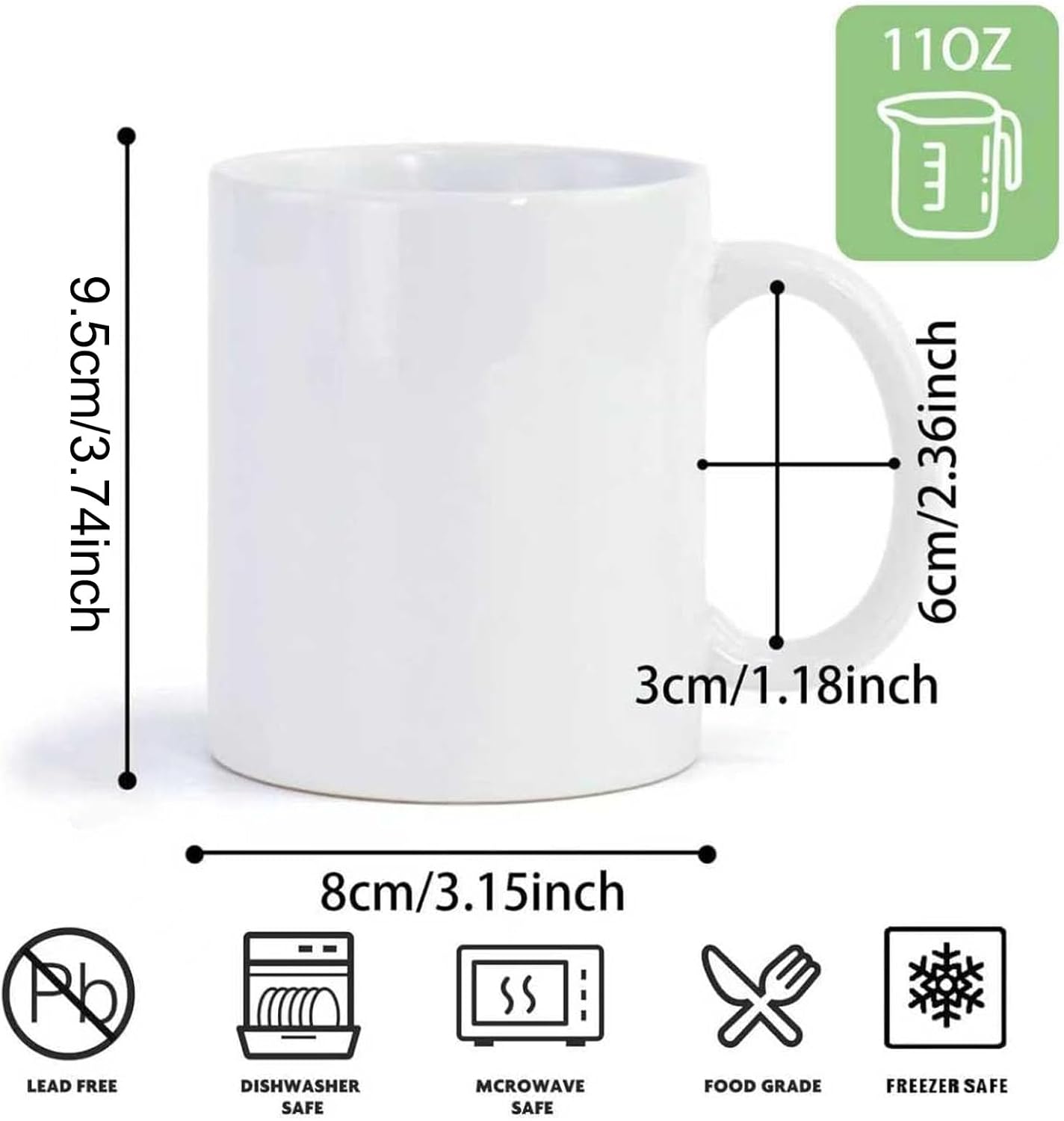 36pcs Sublimation Mugs 11oz Wh - Sublimation Mug White reseña y precio