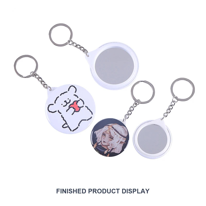New 100PCS Key Ring Mirror Bla - Button Badge Blank reseña y precio