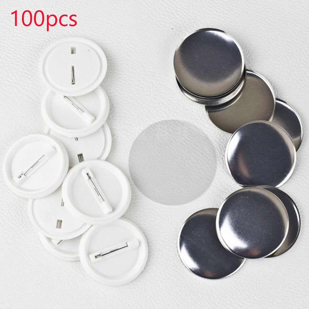 100Pcs/set Plastic Blank Badge - Button Badge Blank reseña y precio