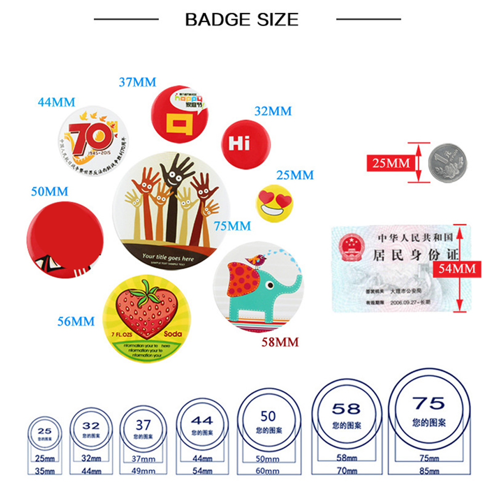 100Pcs/set Plastic Blank Badge - Button Badge Blank reseña y precio