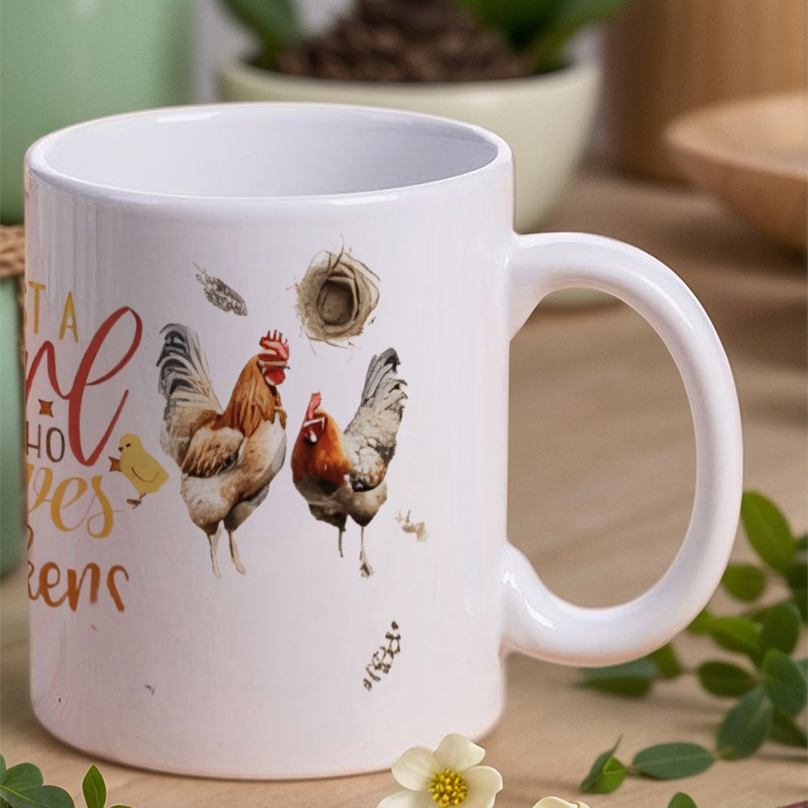 Just A Girl Who Loves Chickens - Sublimation Mug White reseña y precio
