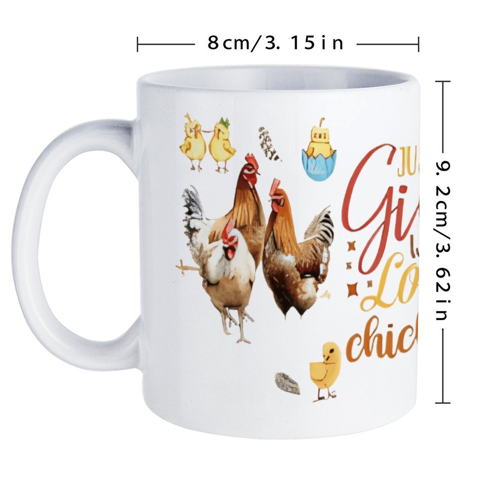 Just A Girl Who Loves Chickens - Sublimation Mug White reseña y precio