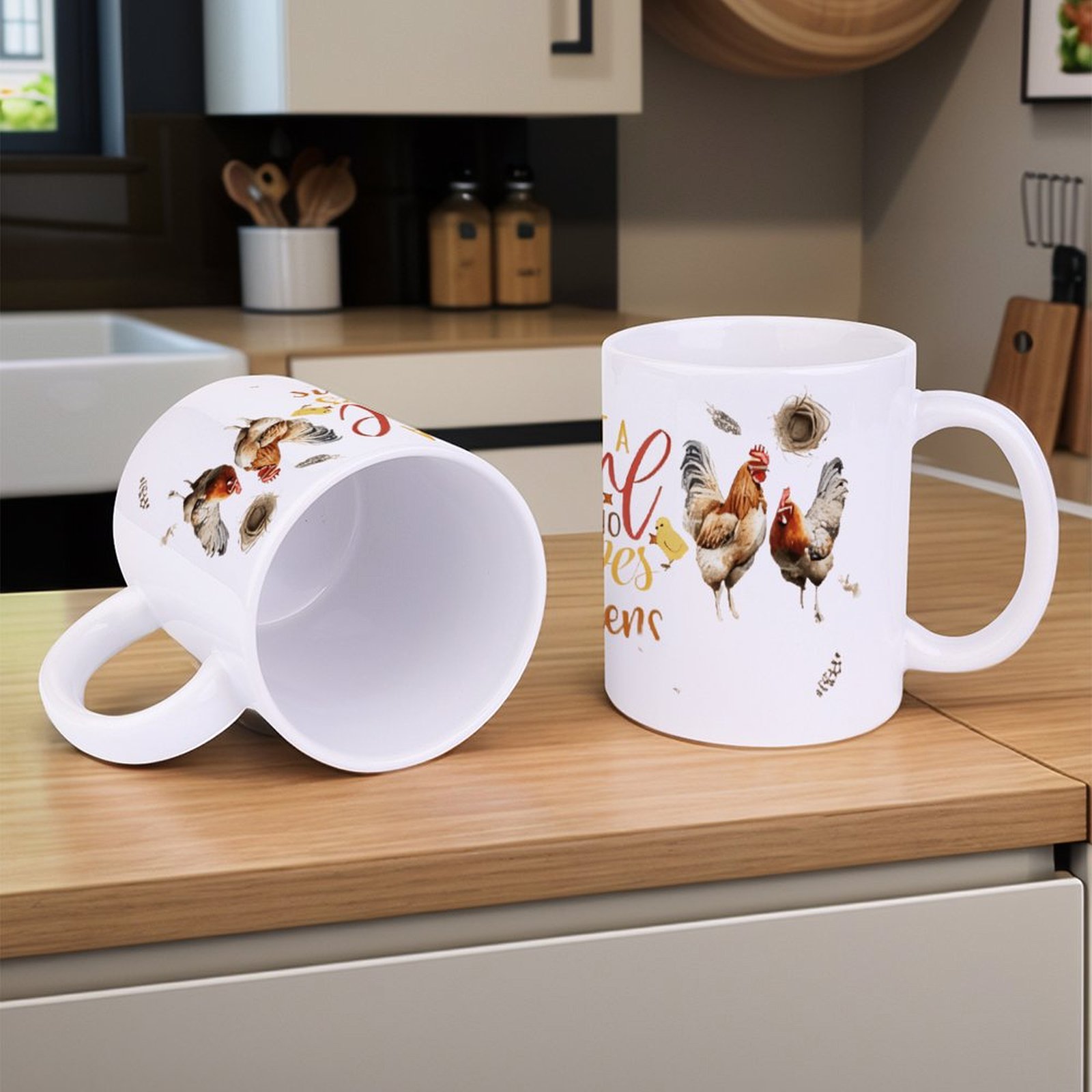 Just A Girl Who Loves Chickens - Sublimation Mug White reseña y precio