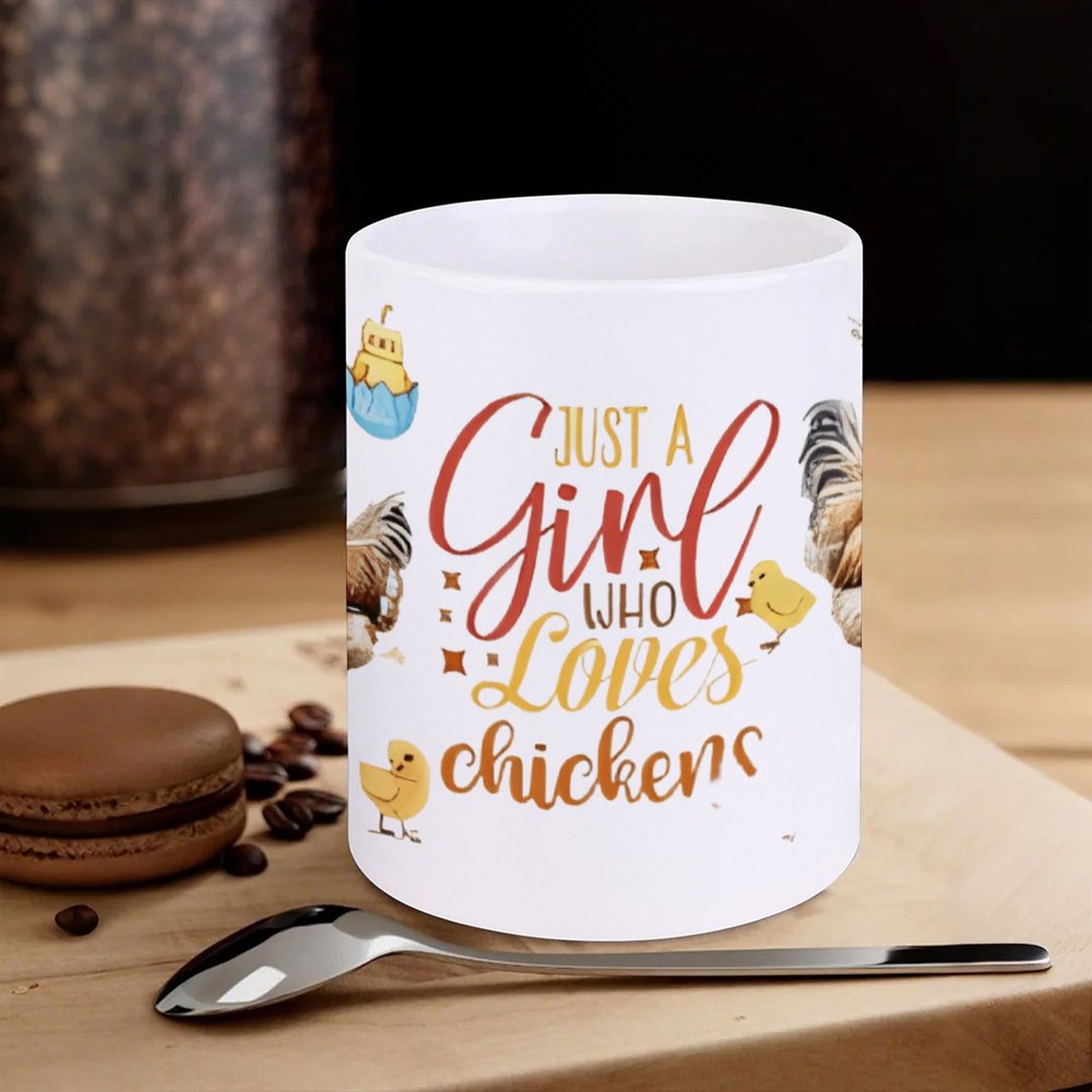 Just A Girl Who Loves Chickens - Sublimation Mug White reseña y precio