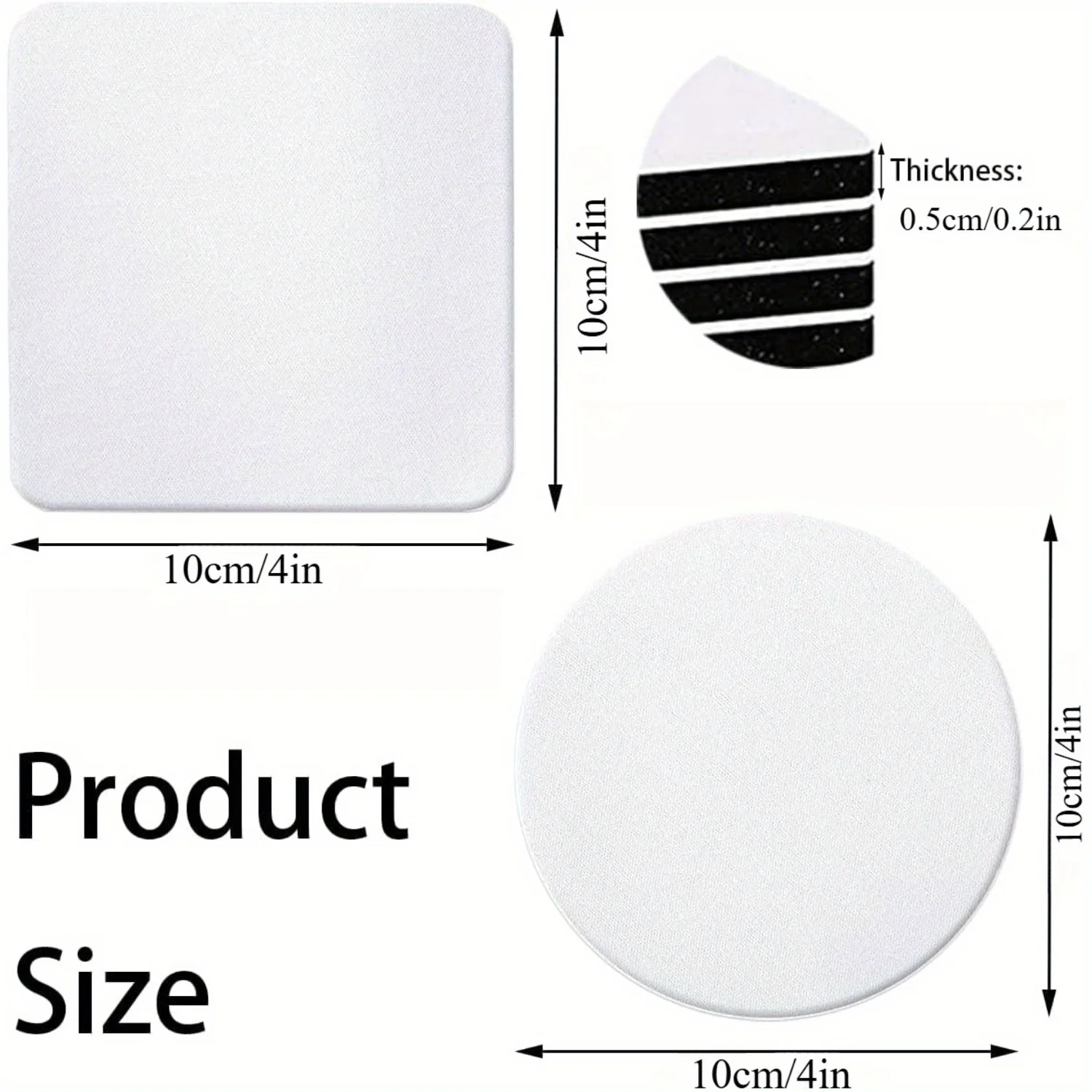 30/50 Pcs Square and Round Sub - Coaster Sublimation Blank reseña y precio