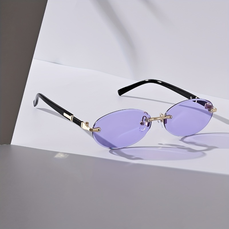 Sexy Small Oval Punk Sunglasse - Metal Photo Panel reseña y precio