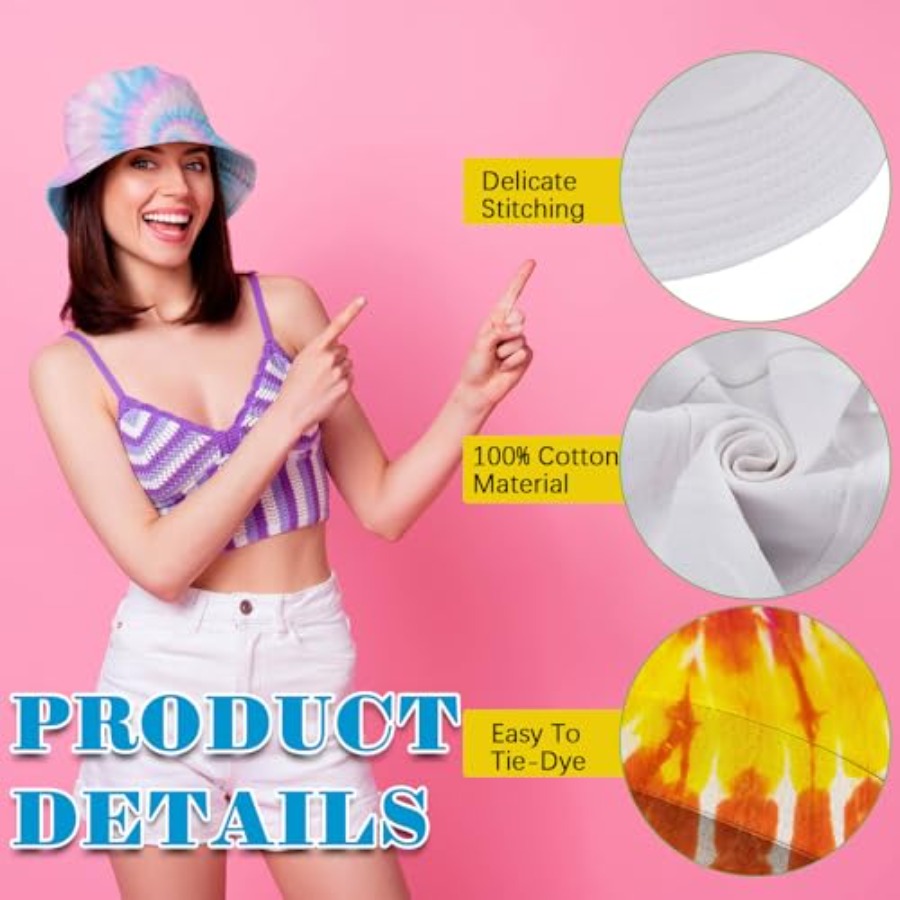 White cotton bucket hat for ti - Hat Sublimation Blank reseña y precio