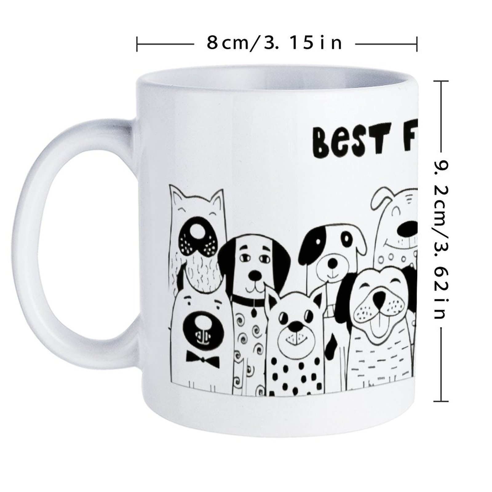 Illustration Of Dogs With The  - Sublimation Mug White reseña y precio