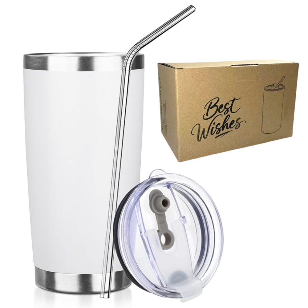 20oz Tumbler Mug with Lid and  - Tumbler 20Oz White reseña y precio