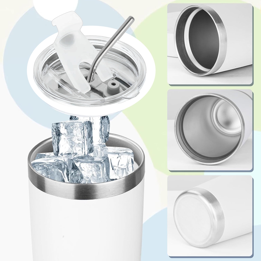 20oz Tumbler Mug with Lid and  - Tumbler 20Oz White reseña y precio