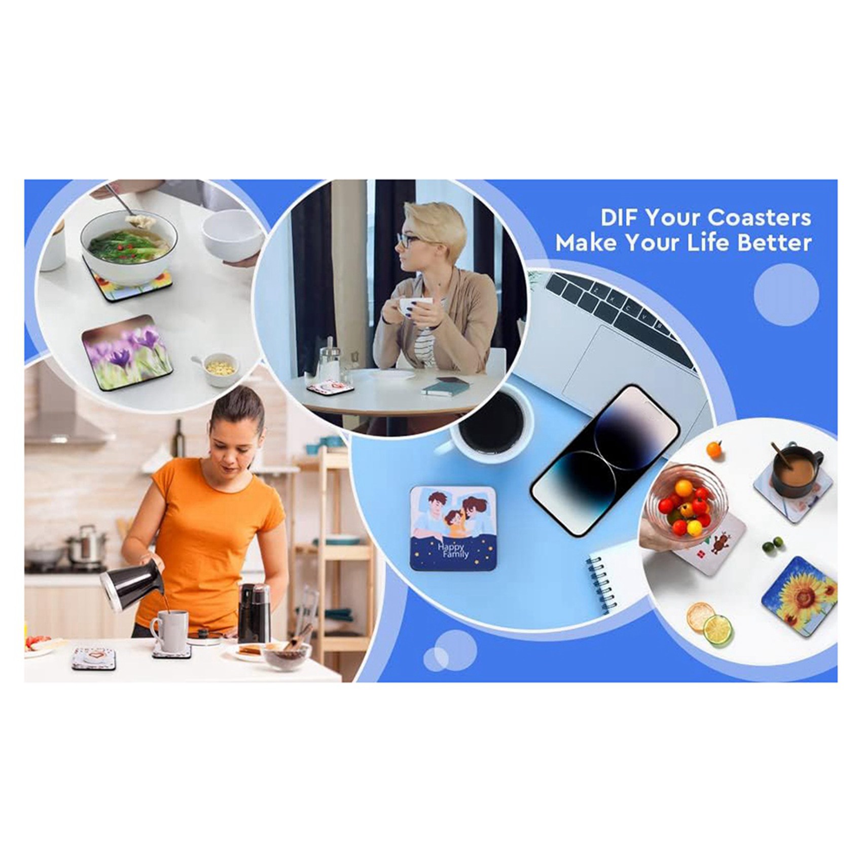 F-F 40PCS Square Sublimation B - Coaster Sublimation Blank reseña y precio