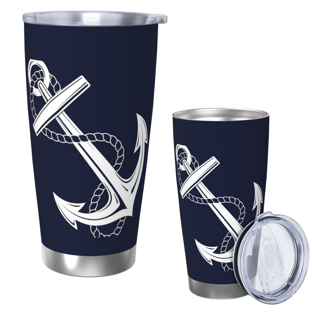 Anchor Nautical White & Navy S - Tumbler 20Oz White reseña y precio