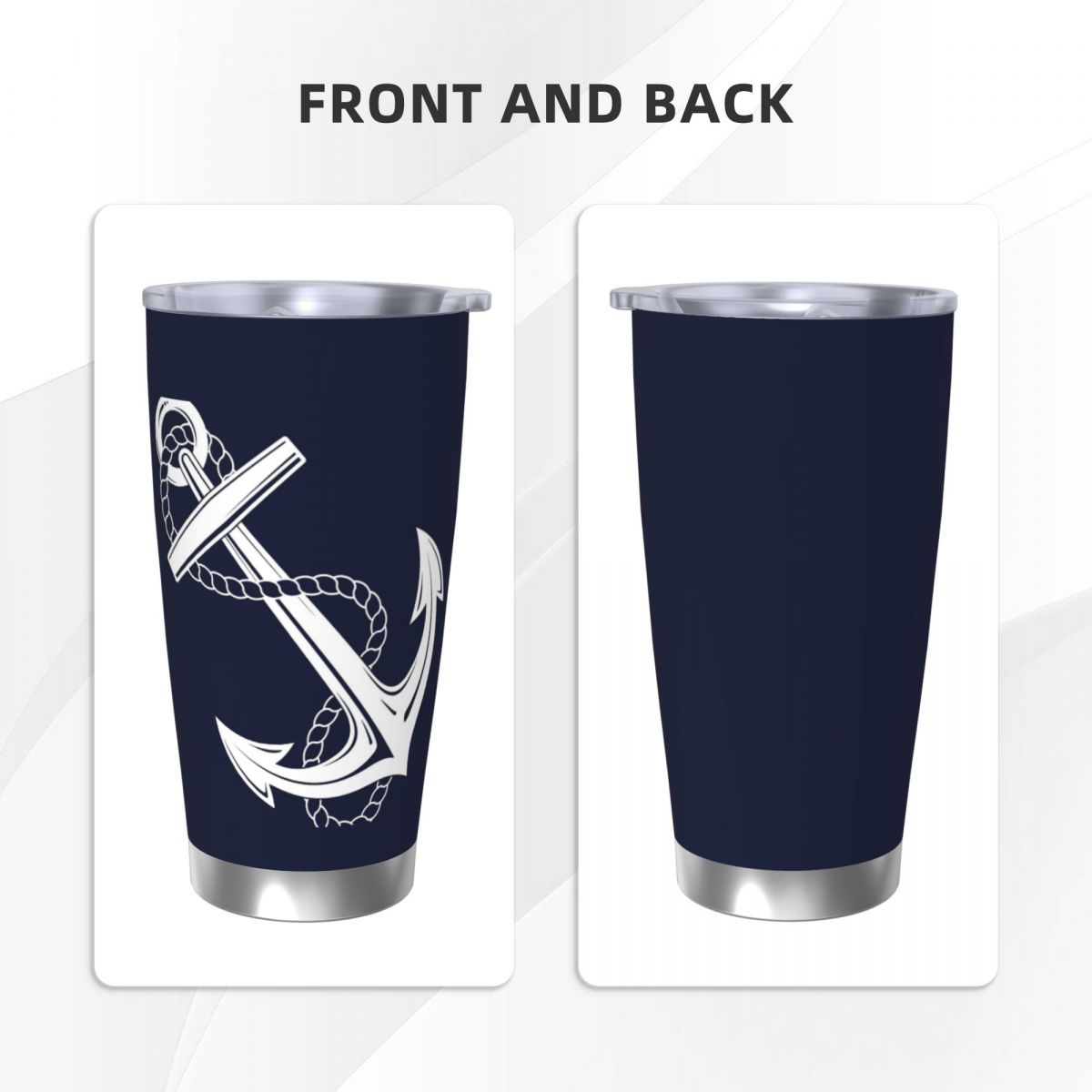 Anchor Nautical White & Navy S - Tumbler 20Oz White reseña y precio